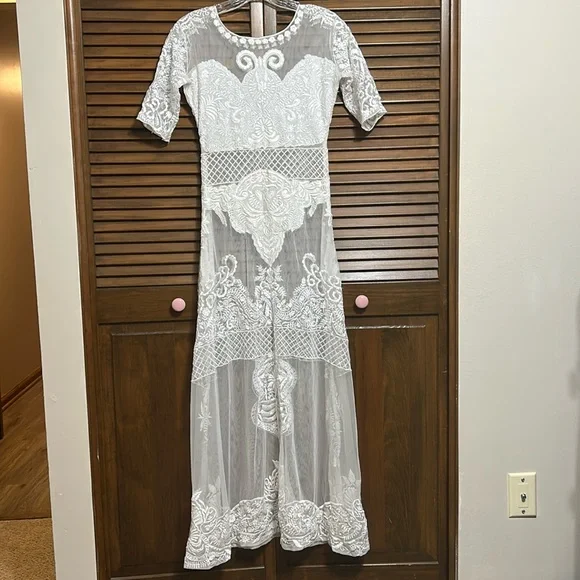 Dresses | Floral White Lace Boho Maxi Beach Wedding Swing Overlay Dress Size S | Poshmark Dresses | Floral White Lace Boho Maxi Beach Wedding Swing Overlay Dress Size S | Poshmark